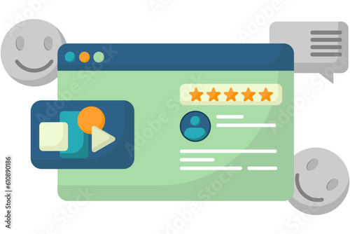 positive review by leaving a five star review. satisfactory rating for online shopping