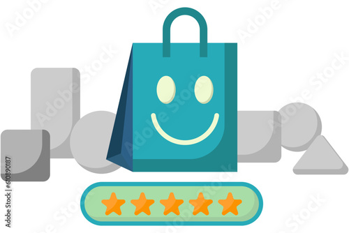 grocery bag and number of grocery review stars. good value for groceries