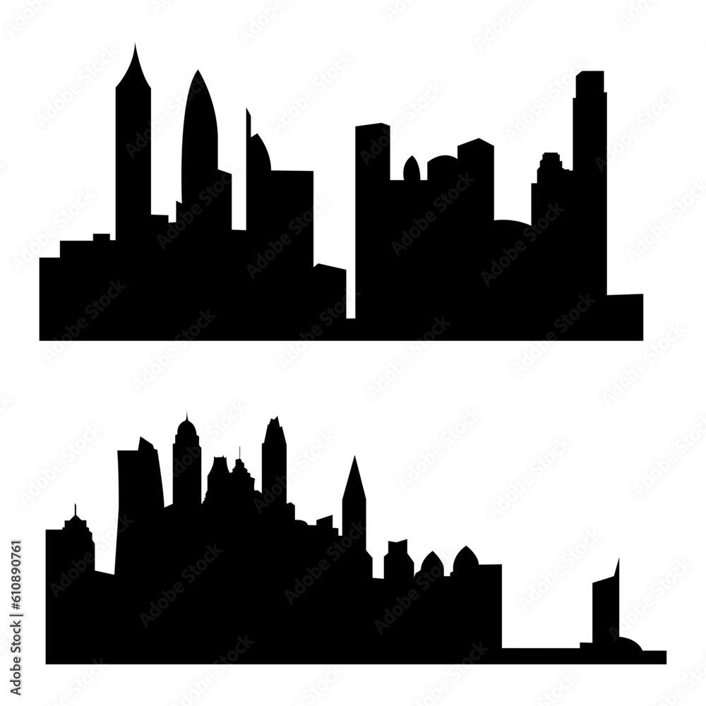 Illustration city silhouette set,decoration illustration vector