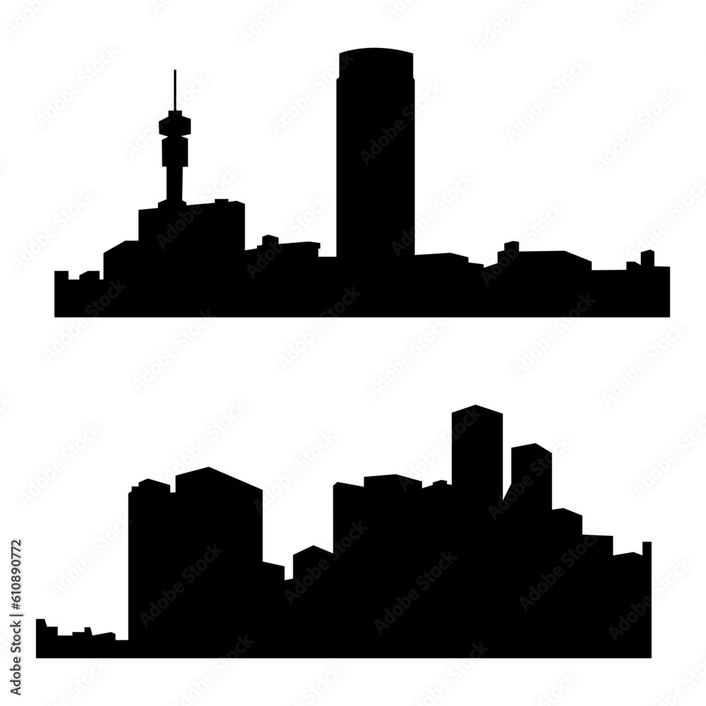 Illustration city silhouette set,decoration illustration vector