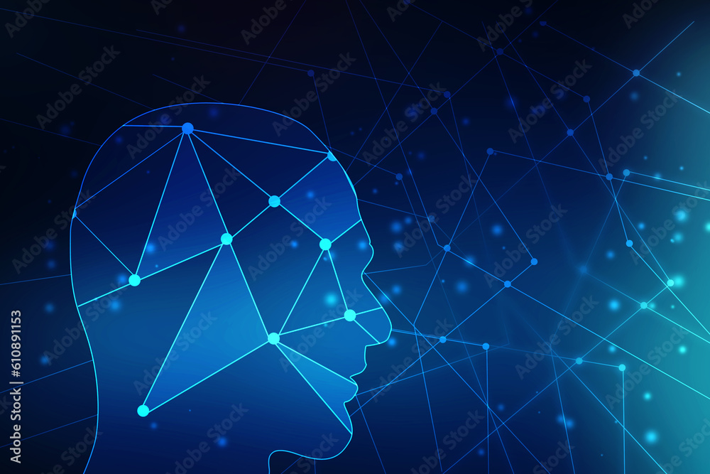 2d illustration digital Artificial mind concept 2d illustration digital Artificial mind concept