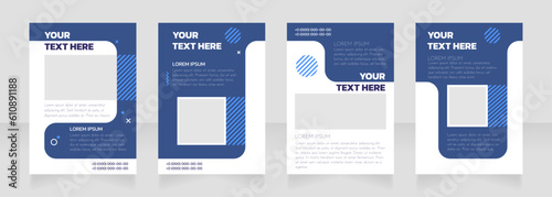 Fundraising agency blank brochure layout design. Service info. Vertical poster template set with empty copy space for text. Premade corporate reports collection. Editable flyer paper pages