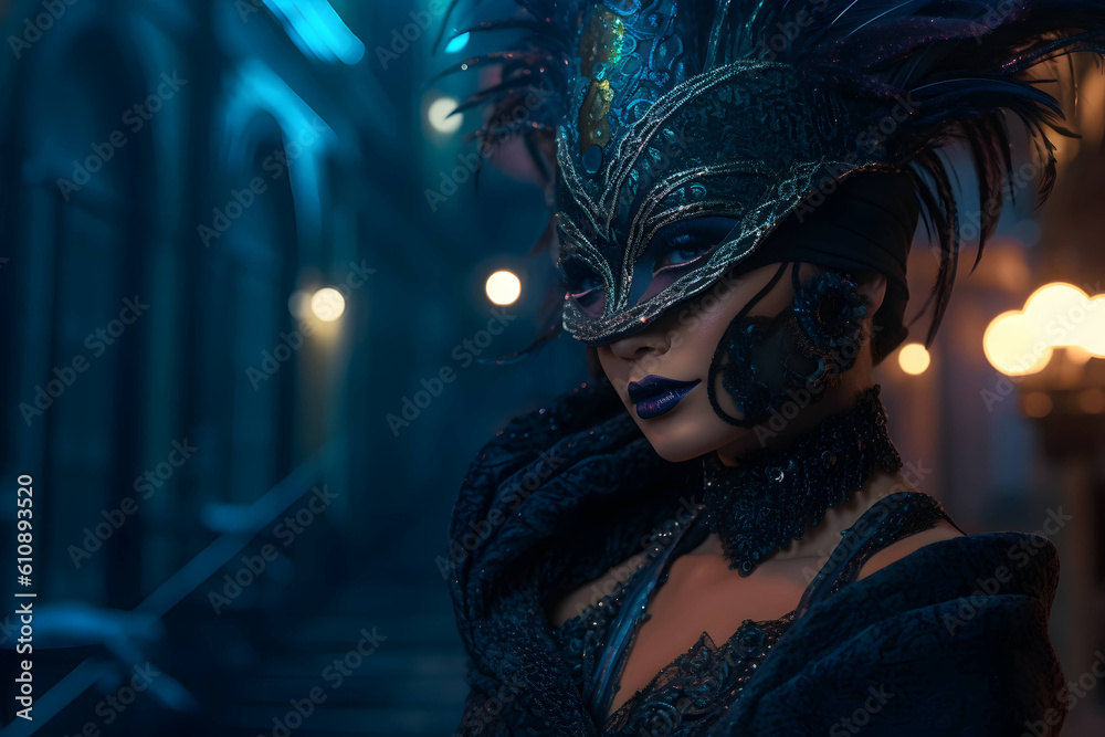 Mysterious lady at a masked ball Mysterious lady at a masked ball