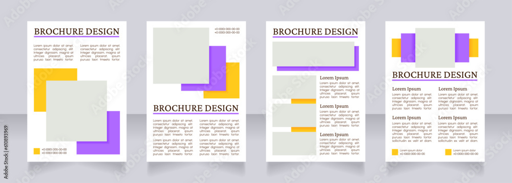 Travel agency advertisement blank brochure layout design. Vertical poster template set with empty copy space for text. Premade corporate reports collection. Editable flyer paper pages