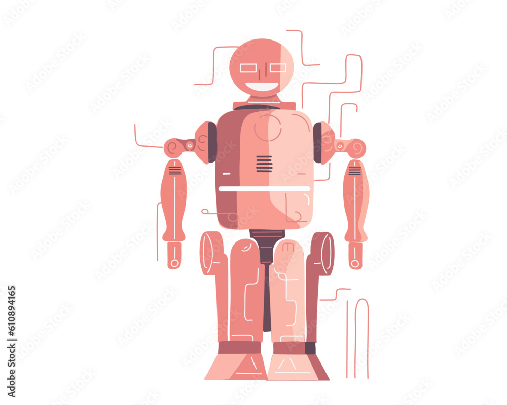Robot chatbot, AI in science and business, Technology and engineering concept. . Vector illustration in flat style Robot chatbot, AI in science and business, Technology and engineering concept. . Vector illustration in flat style
