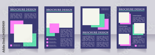 Kids festival program and schedule blank brochure layout design. Vertical poster template set with empty copy space for text. Premade corporate reports collection. Editable flyer paper pages