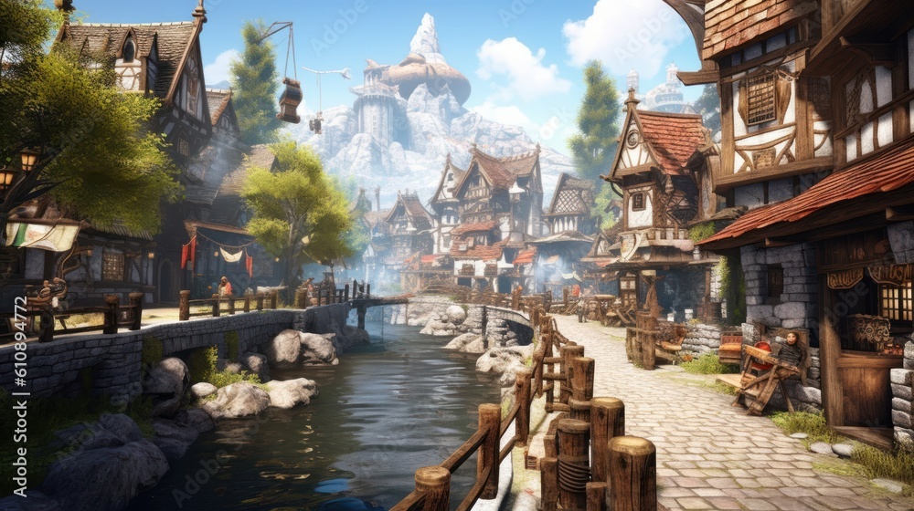 Obraz premium Fantasy Landscape Game Art
