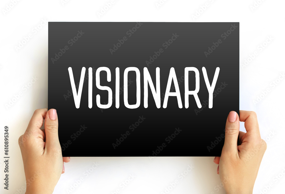 Visionary text on card, concept background Visionary text on card, concept background