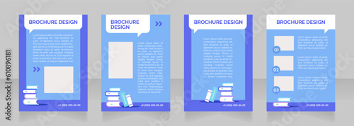 Tutoring association blank brochure layout design. Student recruitment. Vertical poster template set with empty copy space for text. Premade corporate reports collection. Editable flyer paper pages