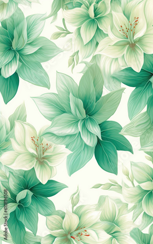 Flower illustration background created with generative ai tecnology.