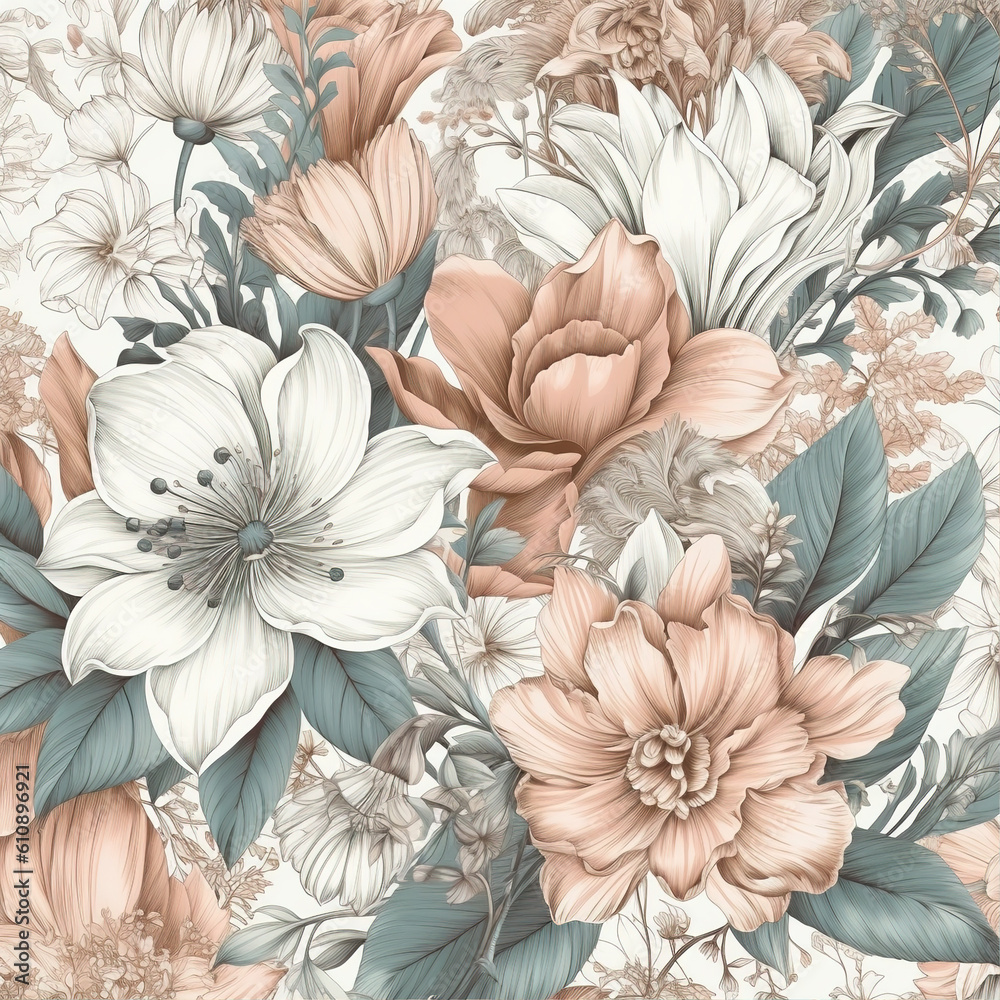 Flower illustration background,created with generative ai tecnology. Flower illustration background,created with generative ai tecnology.