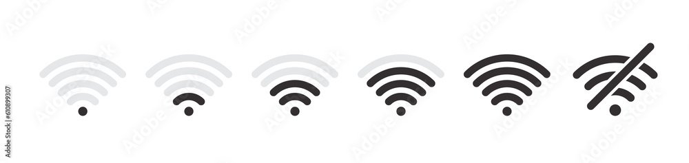 Wi-Fi icon set. Wireless and wifi signal level Wi-Fi icon set. Wireless and wifi signal level