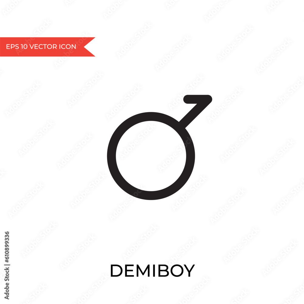 Gender and sexual identity vector icon. Demiboy Gender and sexual identity vector icon. Demiboy