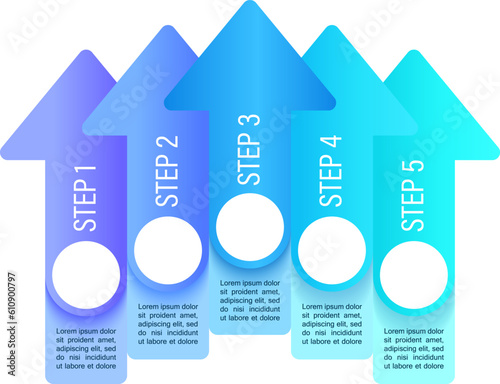 Successful startup business idea infographic chart design template. Abstract vector infochart with blank copy spaces. Instructional graphics with 5 step sequence. Visual data presentation