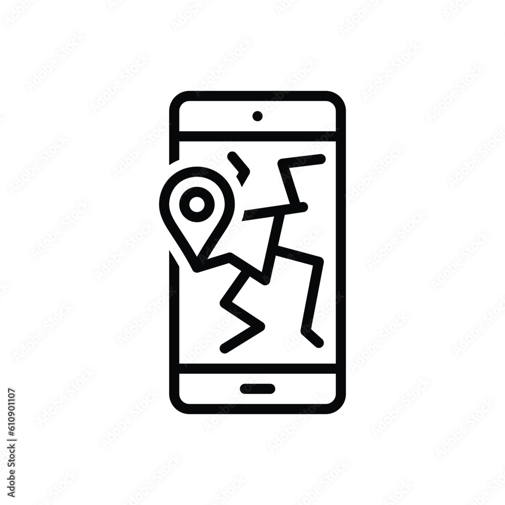 Black line icon for gps location Black line icon for gps location