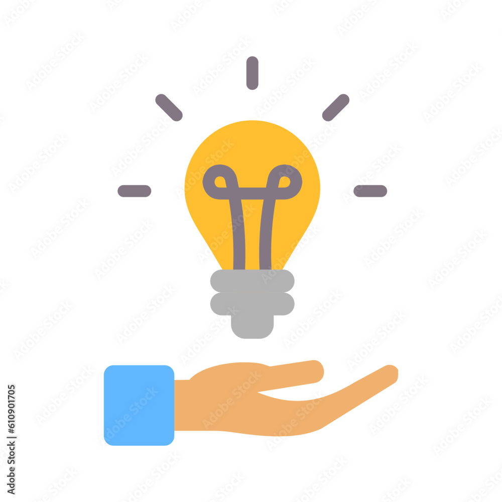 Idea flat icon for marketing, innovation, creativity, brainstorming, concept, insight logo Idea flat icon for marketing, innovation, creativity, brainstorming, concept, insight logo