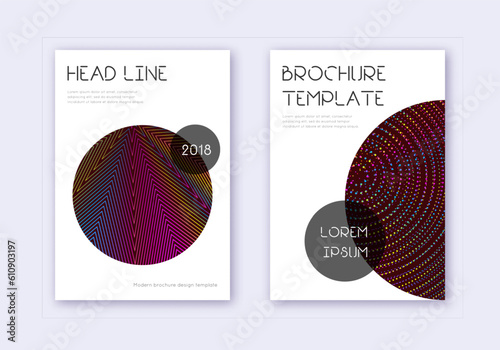 Trendy cover design template set. Rainbow abstract