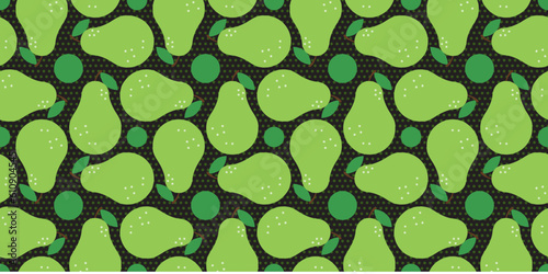 Pear background. Seamless pattern.Vector. 洋梨のパターン 　背景素材