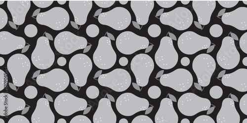 Pear background. Seamless pattern.Vector. 洋梨のパターン 　背景素材