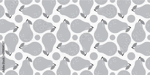 Pear background. Seamless pattern.Vector. 洋梨のパターン 　背景素材