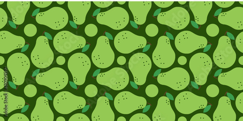 Pear background. Seamless pattern.Vector. 洋梨のパターン 　背景素材