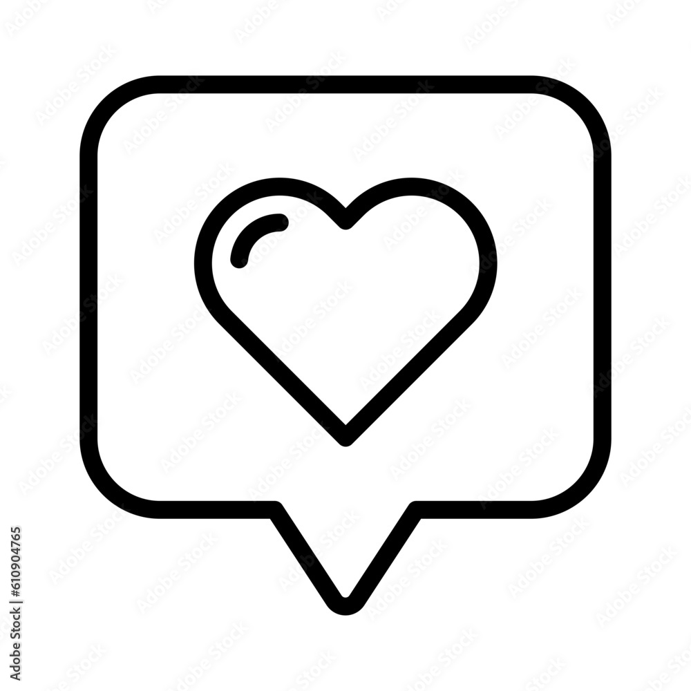 love chat icon outline heart.
