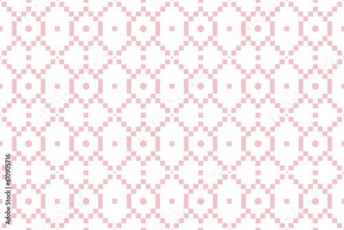 Pink geometric grid pattern and white background. The creativity of the square shape rectangle hexagonal in pastel and seamless