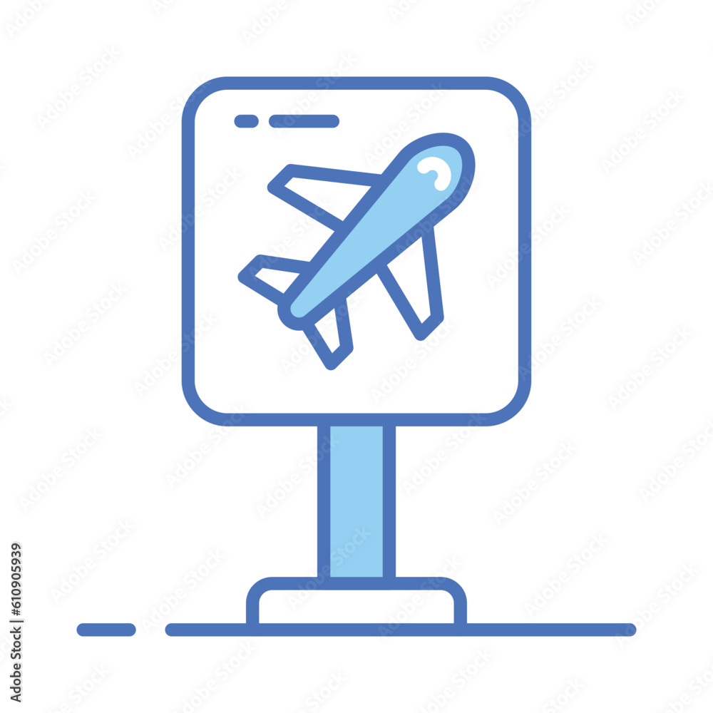 Check this carefully crafted designed icon of airport sign board in modern style Check this carefully crafted designed icon of airport sign board in modern style