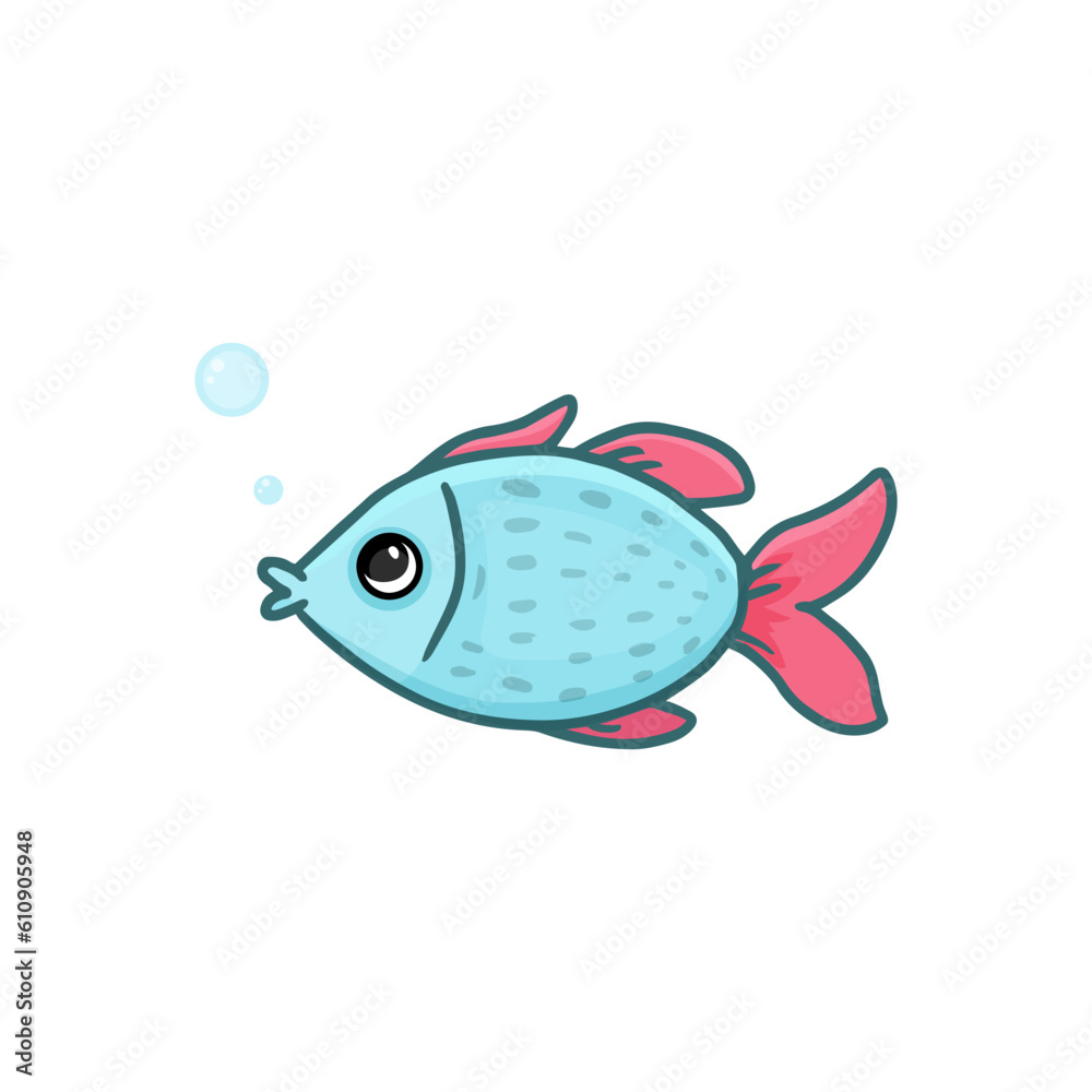 Cartoon fish isolated on white. Vector illustration Cartoon fish isolated on white. Vector illustration