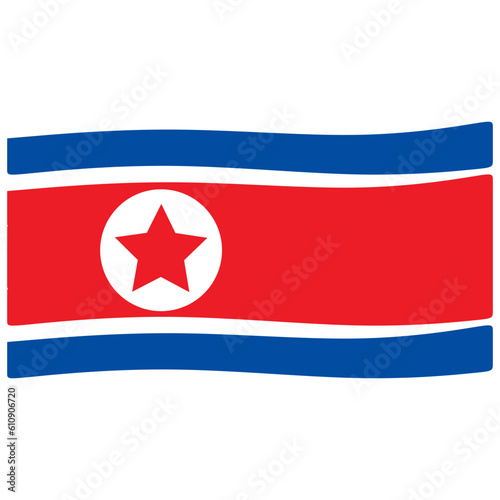 North Korea Flag Design for National Liberation Day of Korea