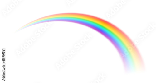 Translucent blurred rainbow arc perspective isolated PNG