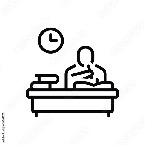 Black line icon for author 