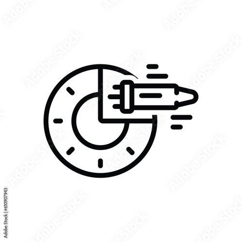 Black line icon for pace 