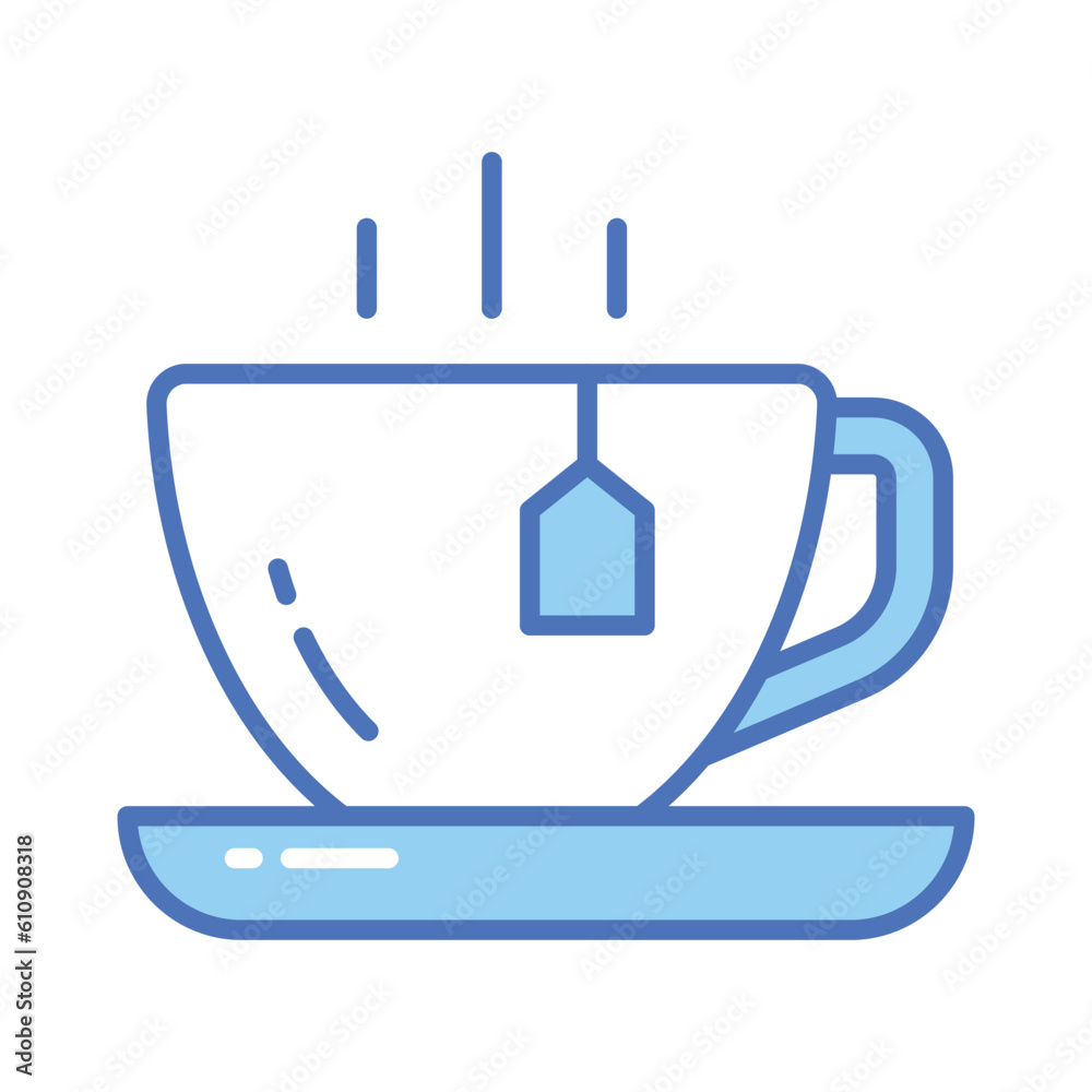 A hot tea cup vector icon design, hot beverage concept A hot tea cup vector icon design, hot beverage concept
