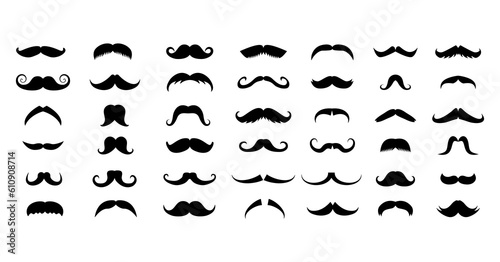 Set Mustache Collection. Template Design. Party.