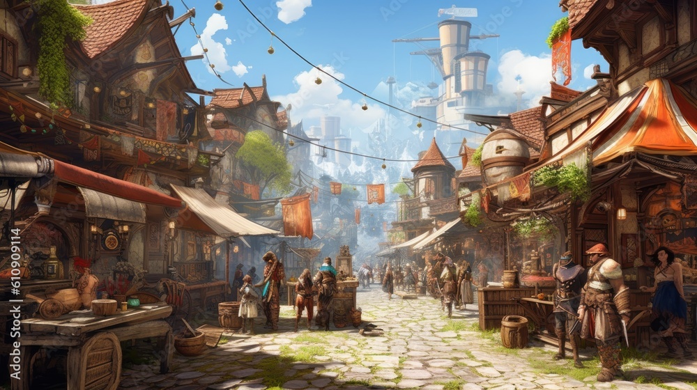 Fototapeta premium MMORPG Game Art Environment