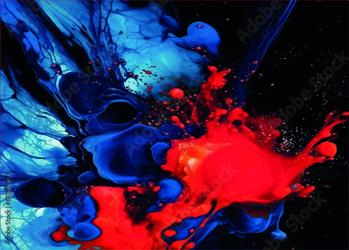 red and blue liquid, abstract watercolor ,Gnerative aıe