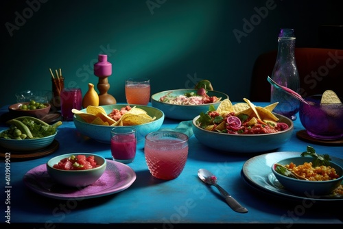 table setting for a party, generative ai