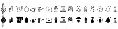 Water vector icon set. watering illustration sign collection. drinking symbol or logo.