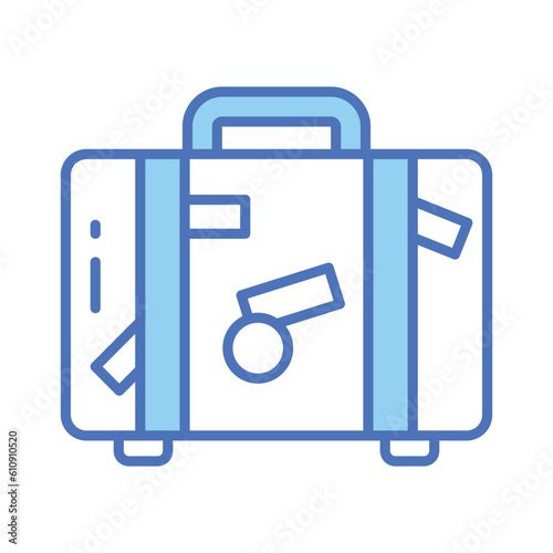 Carefully crafted icon design of luggage bag in trendy style, travel baggage vector design, suitcase icon