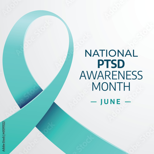 vector graphic of National PTSD Awareness Month good for National PTSD Awareness Month celebration. flat design. flyer design.flat illustration.