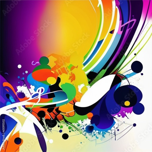 abstract background colorful art shapes, generative AI illustration