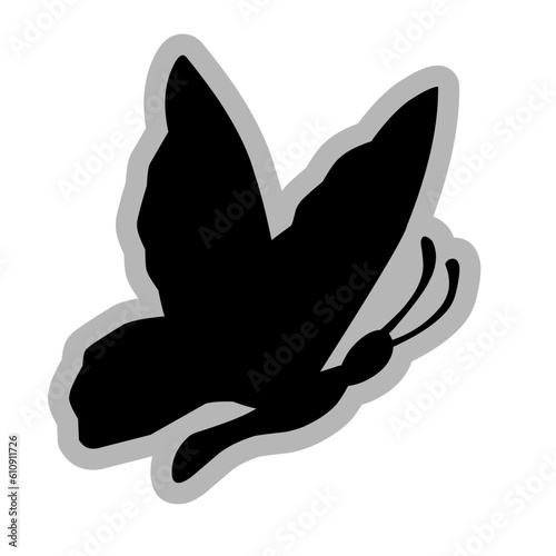 Butterfly Silhouette with outline