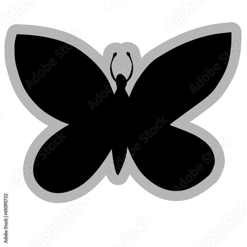 Butterfly Silhouette with outline