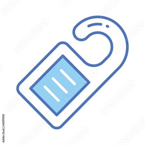 Do not disturb tag vector in trendy style, hotel door hanger