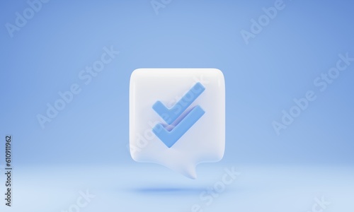 Free Download 3d rendering chat bubble with checklist icon isolated on blue background - GFXLoad
