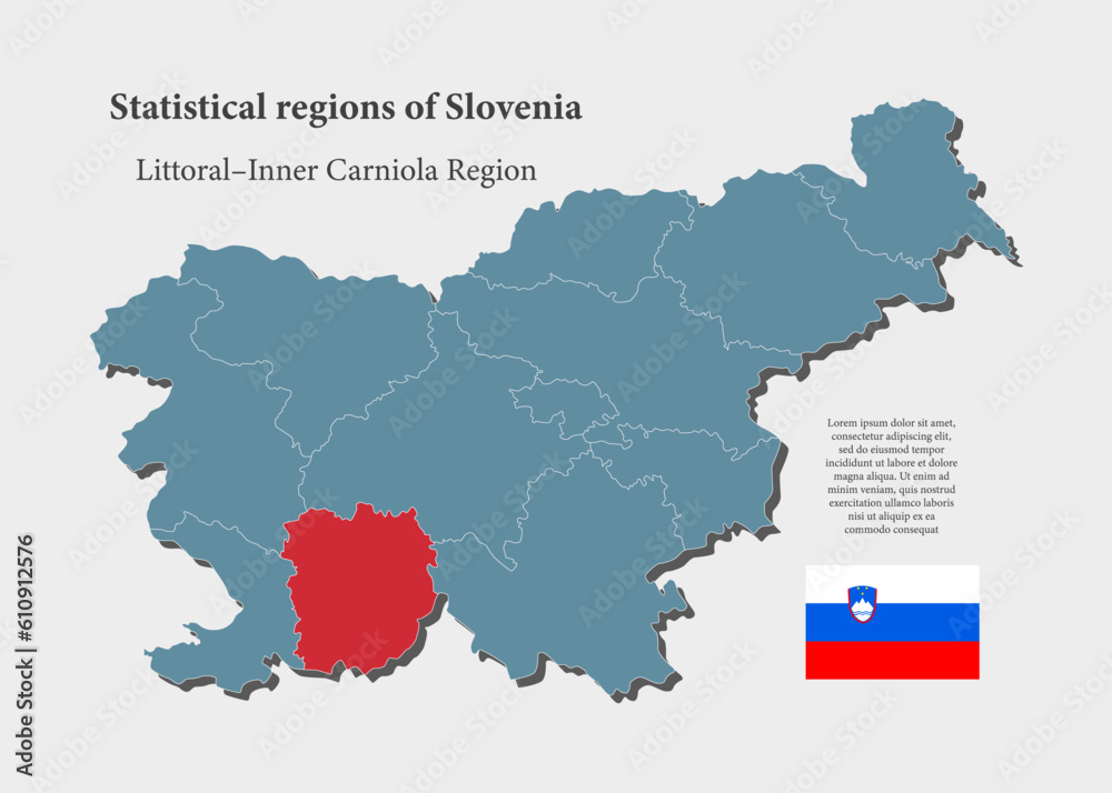 Vector map Slovenia and Littoral-Inner Carniola