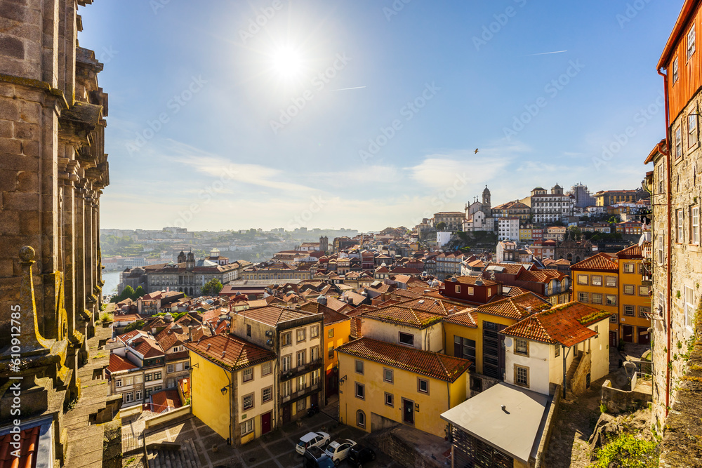 Great view of Porto or Oporto the second largest city in Portugal,one of the Iberian Peninsula's major urban areas. Porto, Portugal.