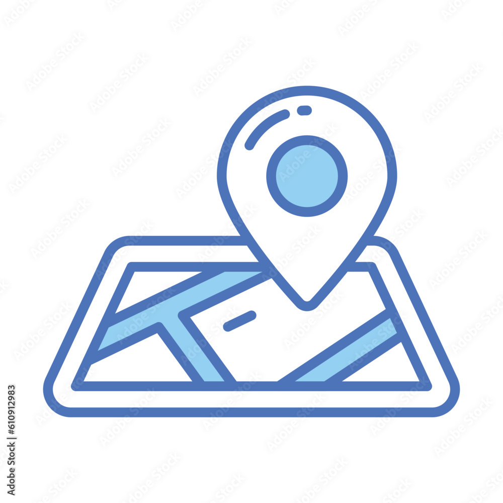 A chart with location pointer, trendy icon of map location A chart with location pointer, trendy icon of map location
