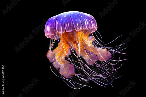 A Jellyfish isolated on transparent background - Generative AI © Nhan